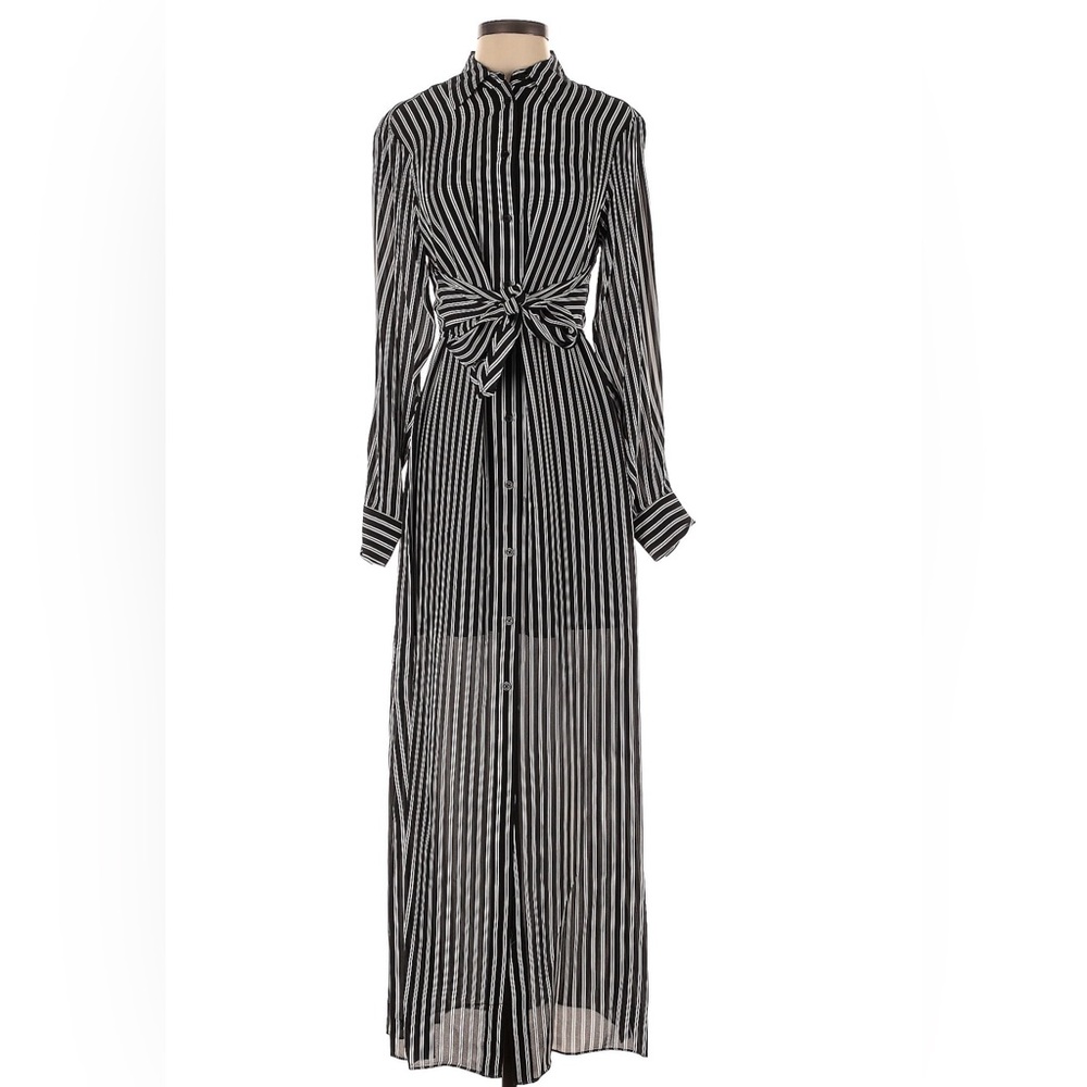 NWOT Michael Kors silk blend striped maxi dress